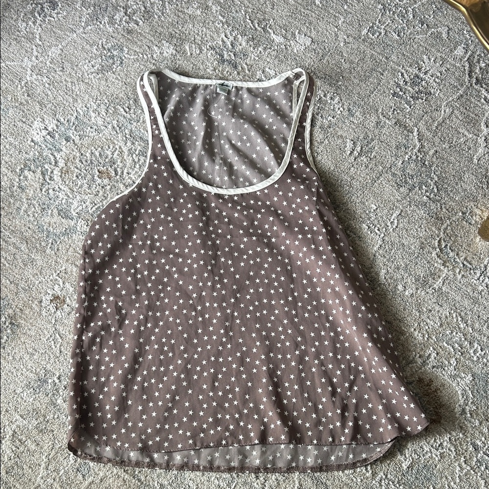 Aerie XS dark grey with white stars pajama top
